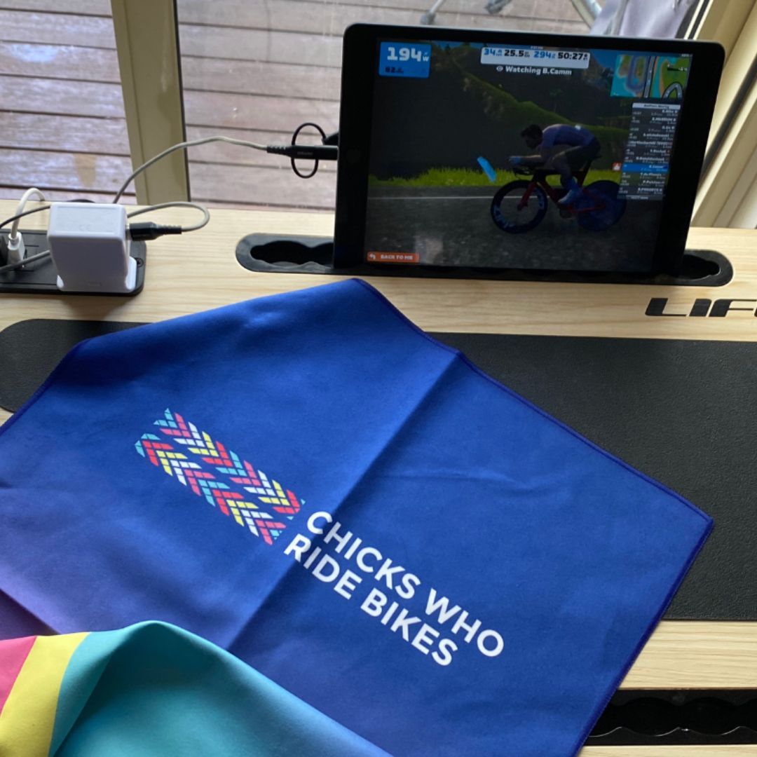 CWRB Zwift Performance Cycling Towel ChicksWhoRideBikes