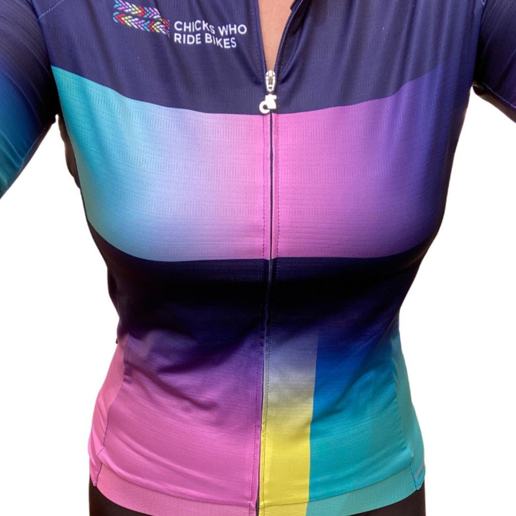 Quick Dry Deep Blue ECO Cycling Jersey front photo