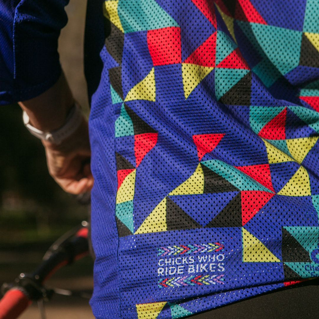 womens cycling kaleidoscope mountain bike jersey 3/4 sleeve 4