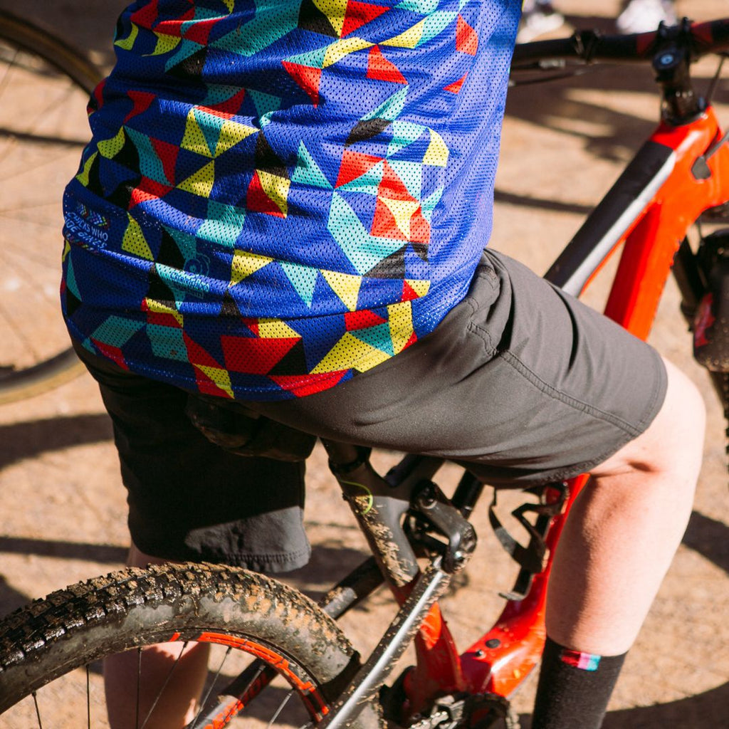 womens cycling kaleidoscope mountain bike jersey 3/4 sleeve 9